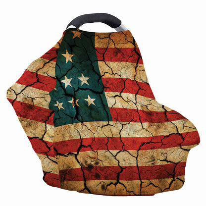 Cracked American Flag Print Baby Seat Cover