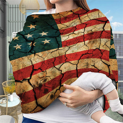 Cracked American Flag Print Baby Seat Cover