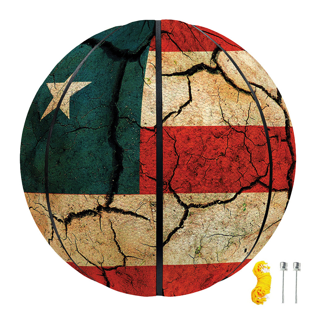 Cracked American Flag Print Basketball