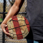 Cracked American Flag Print Basketball
