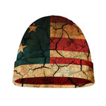 Cracked American Flag Print Beanie