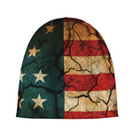 Cracked American Flag Print Beanie