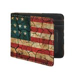 Cracked American Flag Print Bifold Wallet