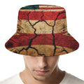 Cracked American Flag Print Bucket Hat