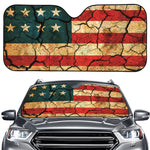 Cracked American Flag Print Car Windshield Sun Shade