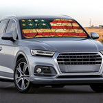 Cracked American Flag Print Car Windshield Sun Shade