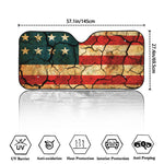 Cracked American Flag Print Car Windshield Sun Shade