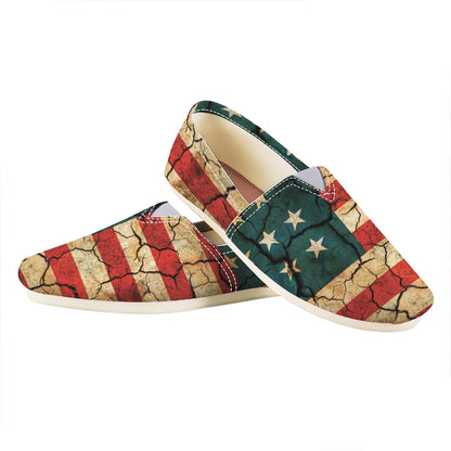 Cracked American Flag Print Casual Shoes