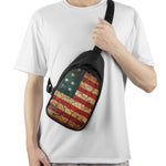 Cracked American Flag Print Chest Bag