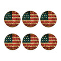 Cracked American Flag Print Coaster Set