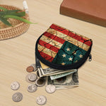 Cracked American Flag Print Coin Purse