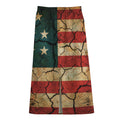 Cracked American Flag Print Cotton Front Slit Maxi Skirt