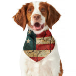 Cracked American Flag Print Dog Bandana