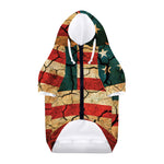 Cracked American Flag Print Dog Zip Up Hoodie