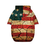 Cracked American Flag Print Dog Zip Up Hoodie