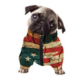 Cracked American Flag Print Dog Zip Up Jacket