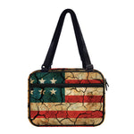 Cracked American Flag Print Double Strap Bible Bag