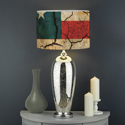 Cracked American Flag Print Drum Lamp Shade