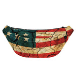 Cracked American Flag Print Fanny Pack