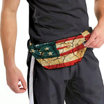 Cracked American Flag Print Fanny Pack