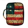 Cracked American Flag Print Front Pocket Bible Bag