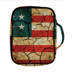 Cracked American Flag Print Front Pocket Bible Bag