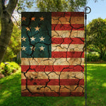 Cracked American Flag Print Garden Flag