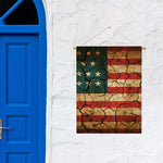 Cracked American Flag Print Garden Flag