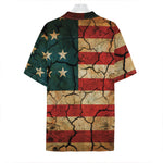 Cracked American Flag Print Hawaiian Shirt
