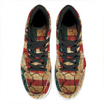 Cracked American Flag Print High Top Leather Sneakers