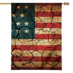 Cracked American Flag Print House Flag