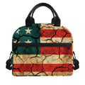 Cracked American Flag Print Insulated Lunch Bag