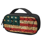 Cracked American Flag Print Insulin Cooler Travel Case