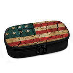 Cracked American Flag Print Insulin Cooler Travel Case
