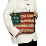 Cracked American Flag Print Laptop Sleeve