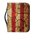 Cracked American Flag Print Leather Bible Cover