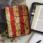 Cracked American Flag Print Leather Bible Cover