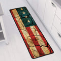Cracked American Flag Print Long Kitchen Mat