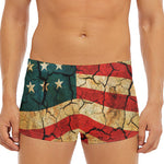 Cracked American Flag Print Men's Short Boxer Briefs