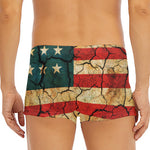 Cracked American Flag Print Men's Short Boxer Briefs