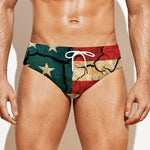 Cracked American Flag Print Men's Swim Briefs