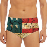 Cracked American Flag Print Men's Triangle Swim Briefs