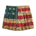 Cracked American Flag Print Mesh Shorts