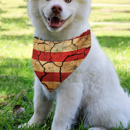 Cracked American Flag Print Over The Collar Dog Bandana