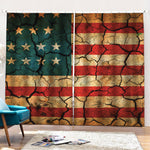 Cracked American Flag Print Pencil Pleat Curtains