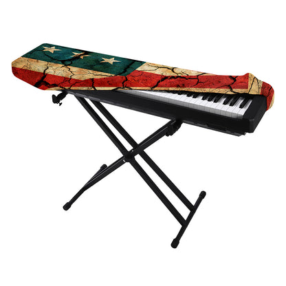 Cracked American Flag Print Piano Keyboard Cover