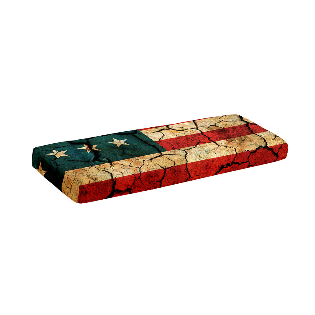 Cracked American Flag Print Piano Keyboard Cover
