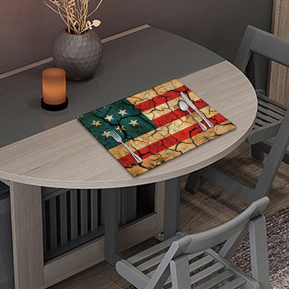Cracked American Flag Print Placemat
