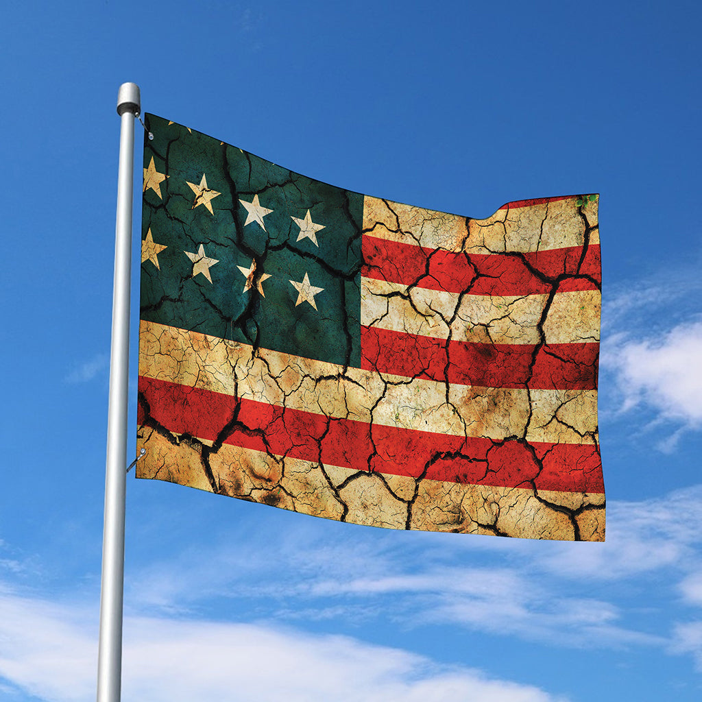 Cracked American Flag Print Polyester Flag