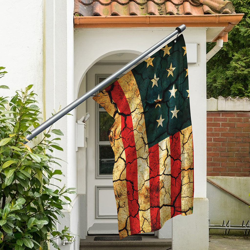 Cracked American Flag Print Polyester Flag